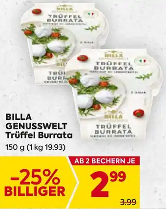 Billa BILLA GENUSSWELT Trüffel Burrata 150 g Angebot