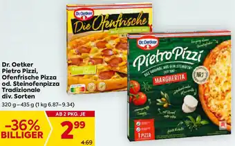 Billa Dr. Oetker Pietro Pizzi, Ofenfrische Pizza od. Steinofenpizza Tradizionale div. Sorten Angebot