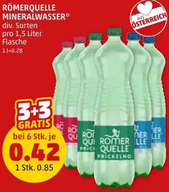 PENNY RÖMERQUELLE MINERALWASSER div. Sorten Angebot