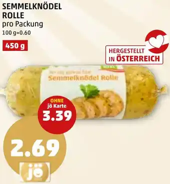PENNY SEMMELKNÖDEL ROLLE pro Packung Angebot