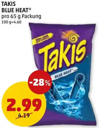 PENNY TAKIS BLUE HEAT pro 65 g Packung Angebot