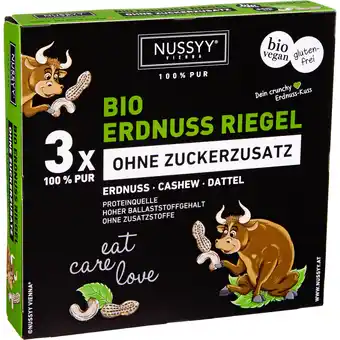 Metro NUSSYY BIO Riegel Erdnuss Crunchy, Preisangabe ohne MwSt. (Preis inkl. MwSt. 1,10 €), METRO 3 Stück 1 Packung Angebot