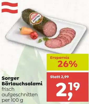 ADEG Sorger Bärlauchsalami Angebot