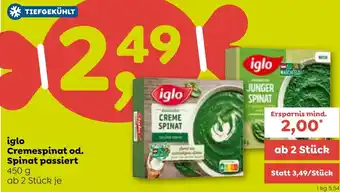 ADEG iglo Cremespinat od. Spinat passiert 450g Angebot