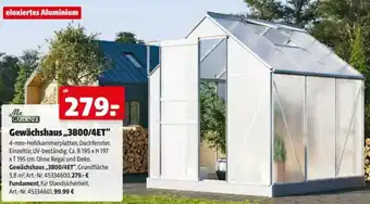 Hagebau Gewächshaus 3800/4ET Angebot