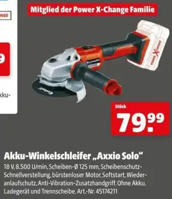 Hagebau Akku-Winkelschleifer Axxio Solo Angebot