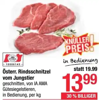 Maximarkt Rindsschnitzel vom Jungstier Angebot