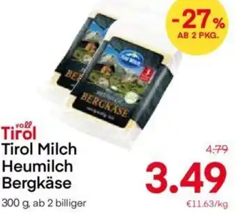 MPreis Tirol Milch Heumilch Bergkäse Angebot