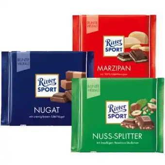 PENNY Ritter Sport Bunte Vielfalt div. Sorten Penny 100 Gramm 1 Tafel Angebot