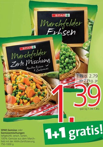 Spar Spar Gemüse Oder Gemüsemischungen 750-1000 g Angebot