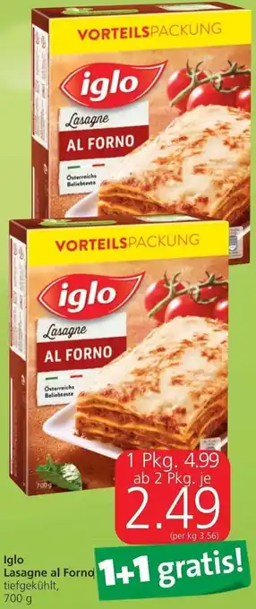 Spar Iglo Lasagne Al Forno 700 g Angebot