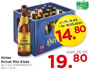 Unimarkt Hirter Privat Pils Kiste Angebot