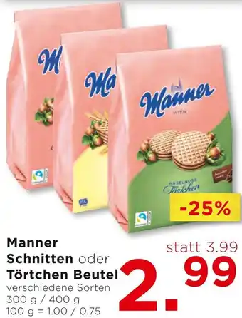 Unimarkt Manner Schnitten oder Törtchen Beutel Angebot
