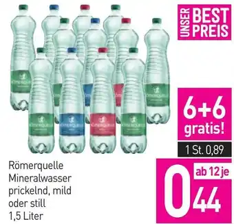 Sutterlüty Römerquelle Mineralwasser prickelnd, mild oder still 1,5 Liter Angebot