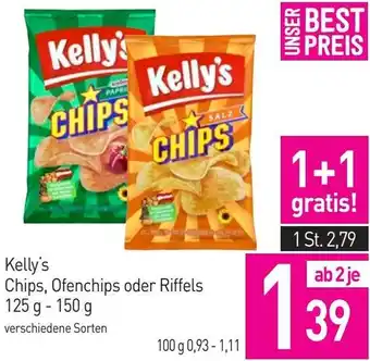 Sutterlüty Kelly's Chips, Ofenchips oder Riffels 125g - 150g Angebot