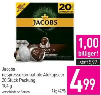 Sutterlüty Jacobs nespressokompatible Alukapseln 20 Stück Packung 104 g Angebot