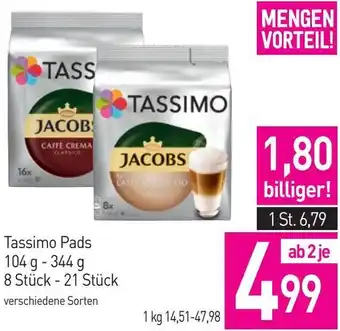 Sutterlüty Tassimo Pads 104 g - 344 g 8 Stück 21 Stück Angebot