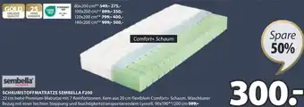 JYSK SCHAUMSTOFFMATRATZE SEMBELLA F200 Angebot