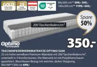 JYSK TASCHENFEDERKERNMATRATZE OPTIMO S200 Angebot
