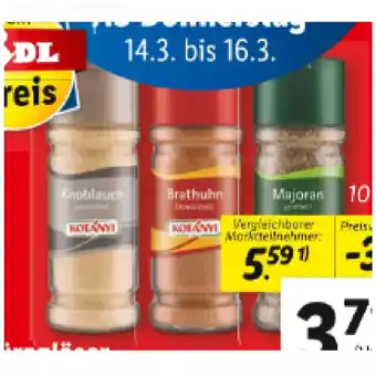 Lidl Kotanyi Gewürzgläser versch. Sorten Lidl 1 Stück Angebot