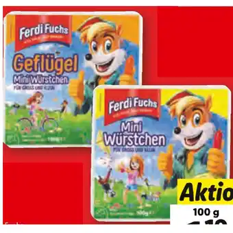 Lidl Ferdi Fuchs Mini Würstel verschiedene Sorten Lidl 100 Gramm 1 Packung Angebot