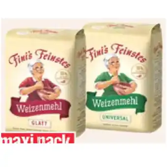 Maximarkt Fini's Feinstes Weizenmehl versch. Sorten, Keksmehl oder Lebkuchenmehl Maximarkt 1 Kilogramm 1 Packung Angebot