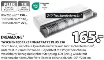 JYSK TASCHENFEDERKERNMATRATZE PLUS S30 Angebot