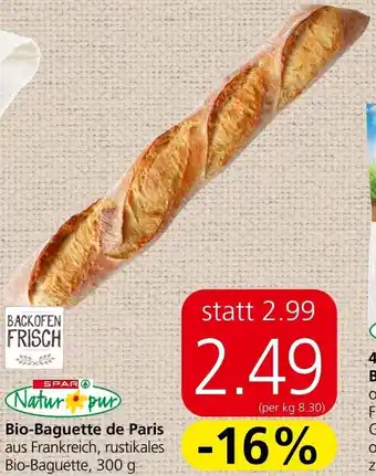 Spar Bio-Baguette de Paris Angebot