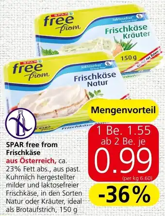Spar SPAR free from Frischkäse Angebot
