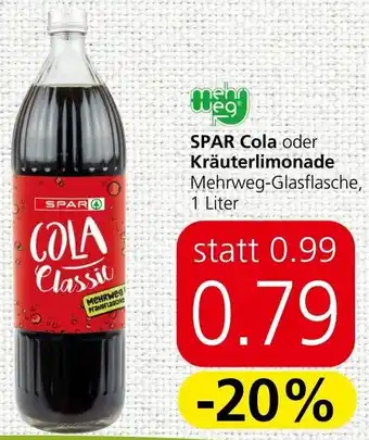 Spar SPAR Cola oder Kräuterlimonade Angebot