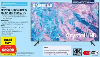 Hofer CRYSTAL UHD SMART TV 163 CM (63") 65CU7170 Angebot