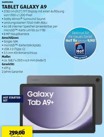 Hofer SAMSUNG TABLET GALAXY A9 Angebot