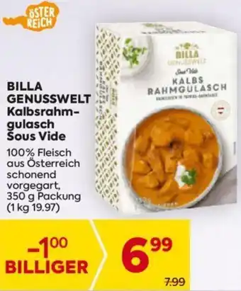 Billa BILLA GENUSSWELT Kalbsrahm- gulasch Sous Vide Angebot