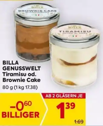 Billa BILLA GENUSSWELT Tiramisu od. Brownie Cake Angebot