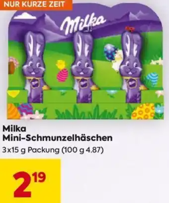 Billa Milka Mini-Schmunzelhäschen 3x15 g Angebot