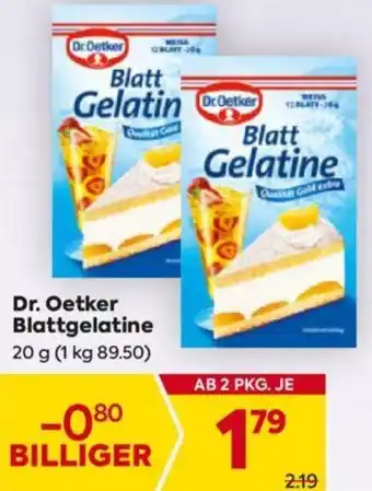 Billa Dr. Oetker Blattgelatine Angebot