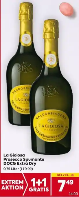 Billa La Gioiosa Prosecco Spumante DOCG Extra Dry 0,75 Liter Angebot