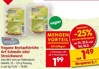 Interspar Vegane Brotaufstriche Art Schmalz oder Streichwurst Angebot
