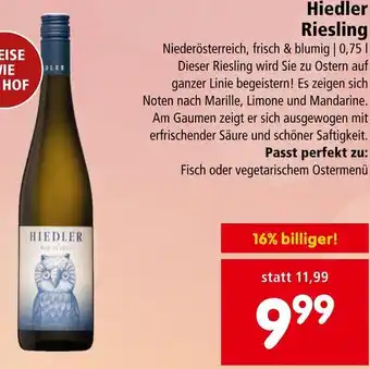 Interspar Hiedler Riesling Angebot