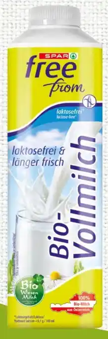 Spar Bio Vollmilch Angebot