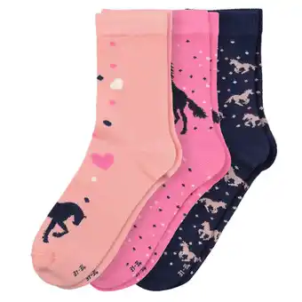 Ernsting's family 3 Paar Mädchen Socken mit Pferde-Motiv Angebot