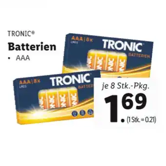 Lidl Tronic Batterien AAA Lidl 8 Stück 1 Packung Angebot