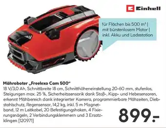 Hellweg Einhell Mähroboter Freelexo Cam 500 Angebot
