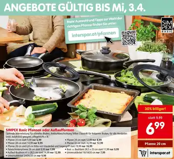 Interspar SIMPEX Basic Pfannen oder Auflaufformen Angebot