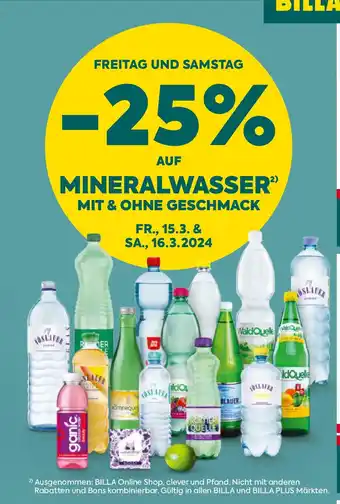 Billa MINERALWASSER Angebot