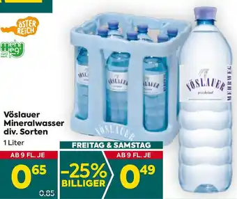 Billa Vöslauer Mineralwasser div. Sorten Angebot