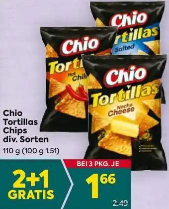 Billa Chio Tortillas Chips div. Sorten Angebot