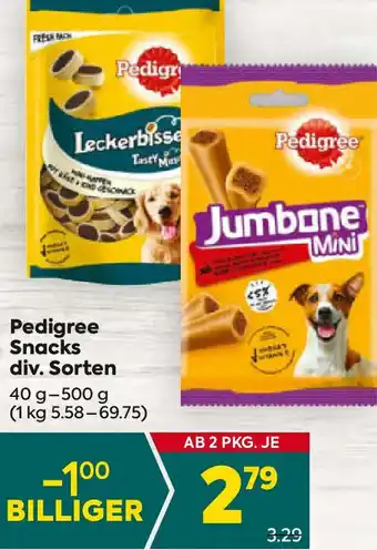 Billa Pedigree Snacks div. Sorten Angebot