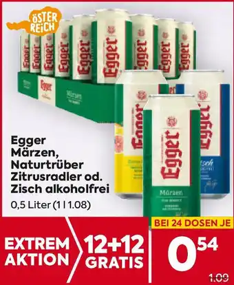 Billa Egger Märzen, Naturtrüber Zitrusradler od. Zisch alkoholfrei 0,5 Liter Angebot