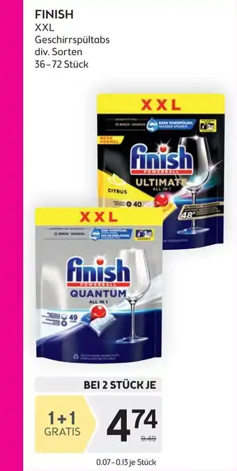 Bipa FINISH XXL Geschirrspültabs div. Sorten 36-72 Stück Angebot